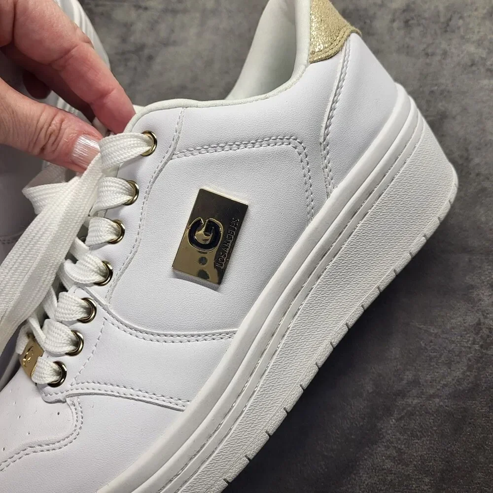 GBG Los Angeles By Guess Sz 8 White Sneakers Y2K 90s Chunky